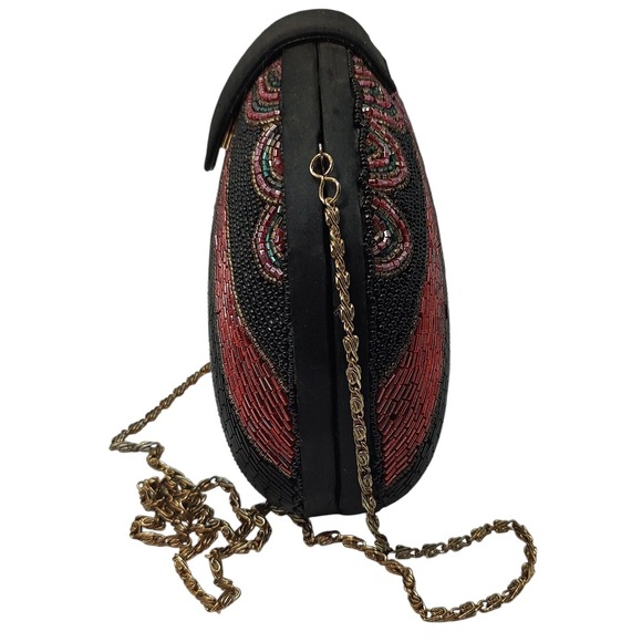 Bob Mackie Vintage Purse Glass Beaded Rainbow Dome Clutch Art Deco Boho SEE - Picture 3 of 13